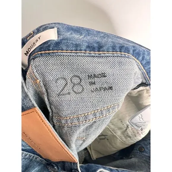 Moussy Vintage Selvedge Paint Splatter High Waisted Button Fly Straight Jeans 28 - Picture 11 of 13